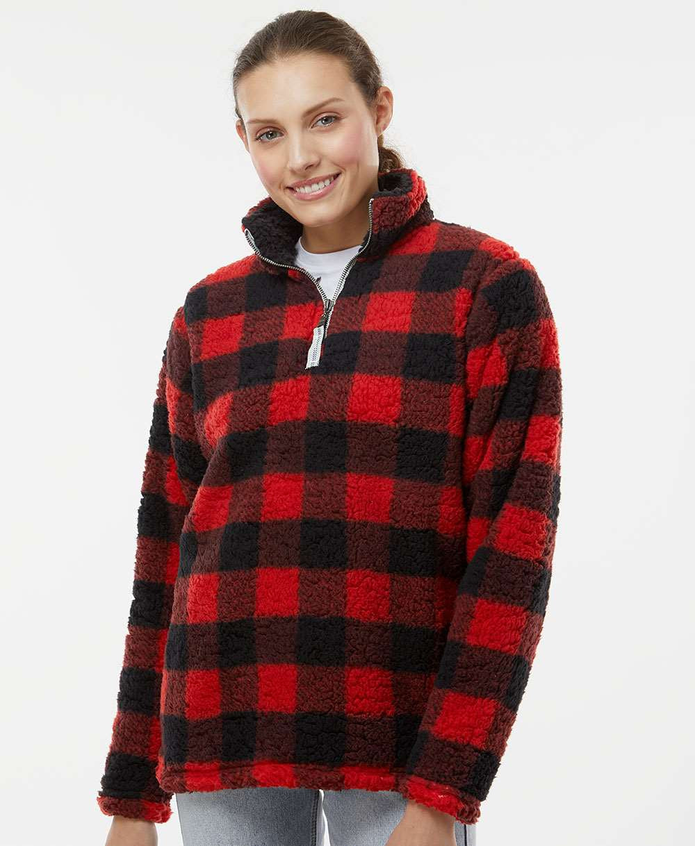 no-logo J. America Women’s Epic Sherpa Quarter-Zip Pullover-Fleece-J. America-Thread Logic