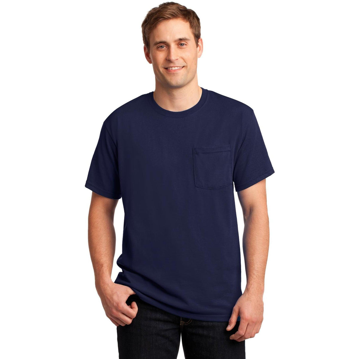 no-logo Jerzees Dri-Power Active 50/50 Cotton/Poly Pocket T-Shirt-Regular-Jerzees-Thread Logic