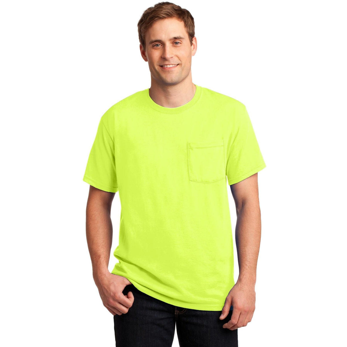 no-logo Jerzees Dri-Power Active 50/50 Cotton/Poly Pocket T-Shirt-Regular-Jerzees-Thread Logic