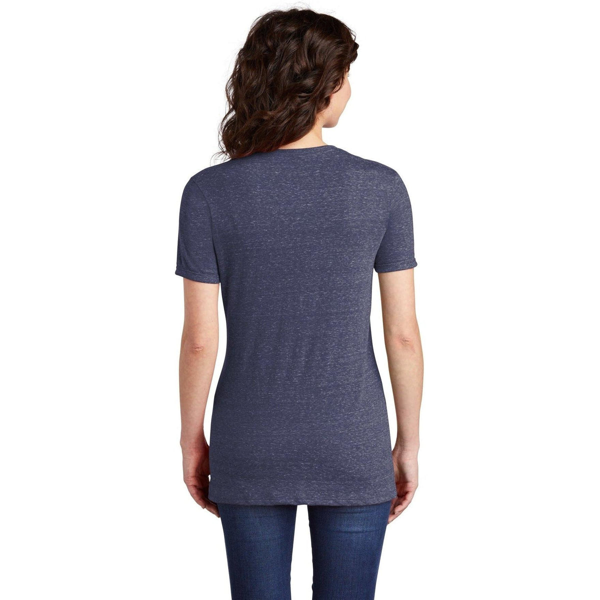 no-logo Jerzees Ladies Snow Heather Jersey V-Neck T-Shirt-Regular-Jerzees-Thread Logic