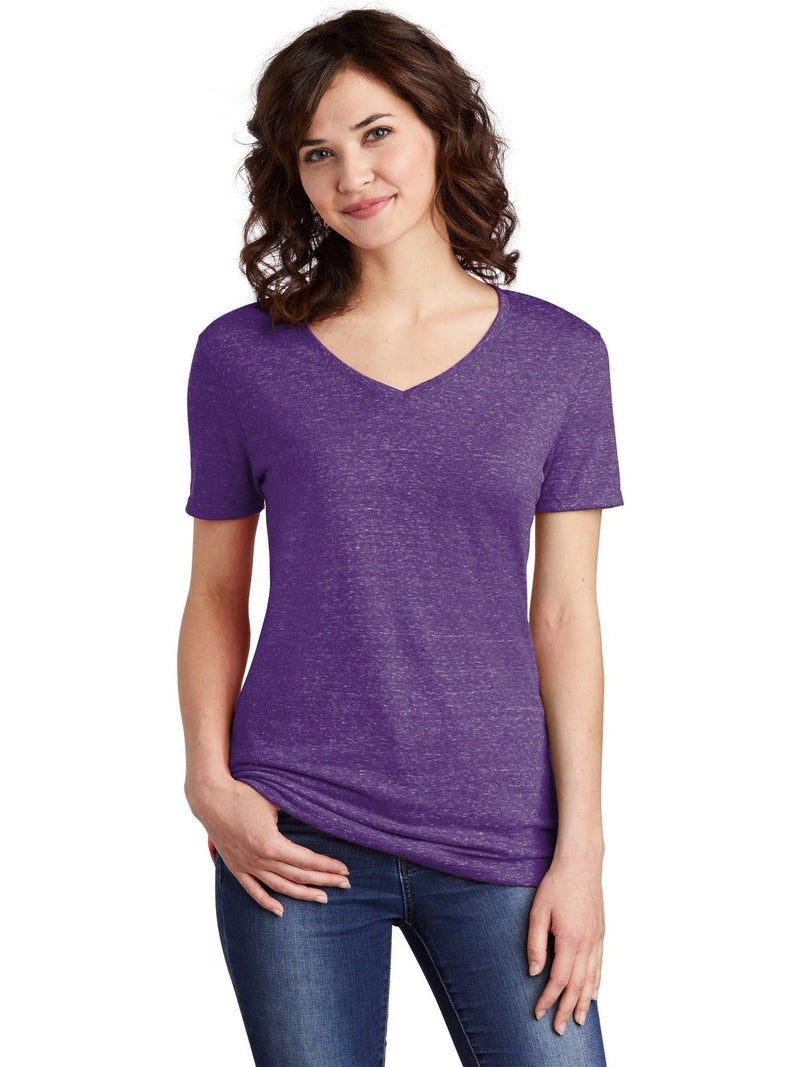 no-logo Jerzees Ladies Snow Heather Jersey V-Neck T-Shirt-Regular-Jerzees-Thread Logic