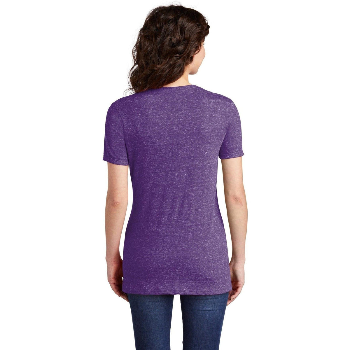 no-logo Jerzees Ladies Snow Heather Jersey V-Neck T-Shirt-Regular-Jerzees-Thread Logic