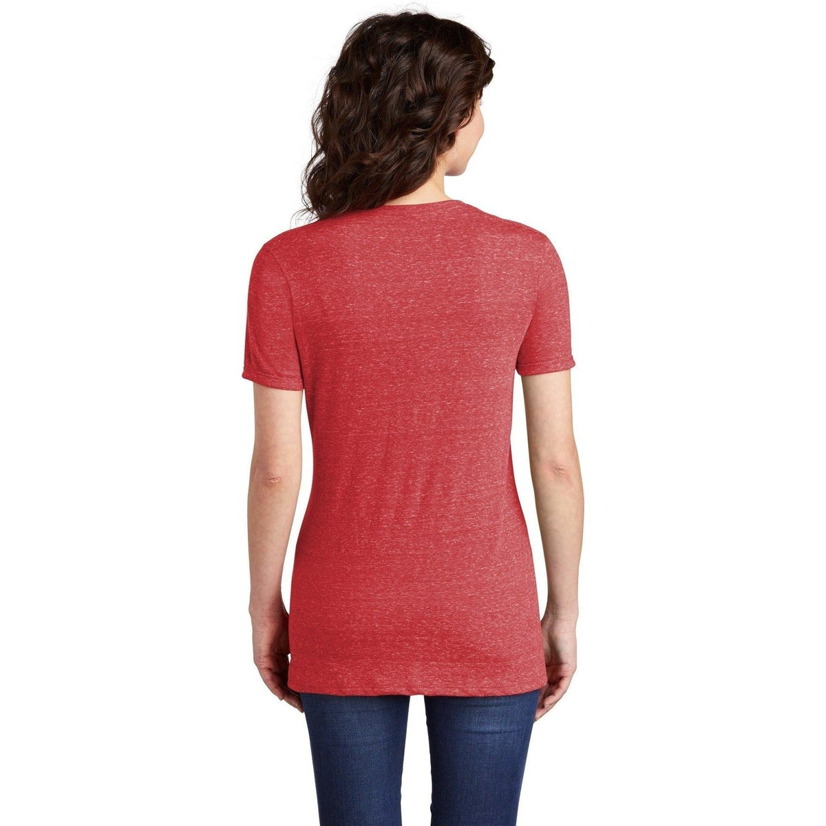 no-logo Jerzees Ladies Snow Heather Jersey V-Neck T-Shirt-Regular-Jerzees-Thread Logic