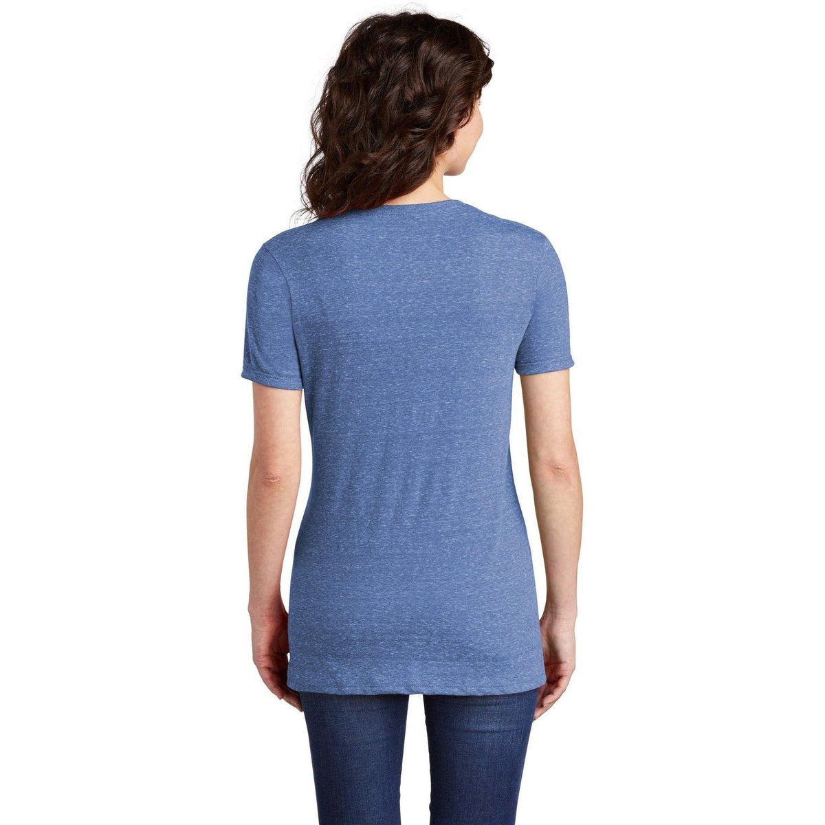 no-logo Jerzees Ladies Snow Heather Jersey V-Neck T-Shirt-Regular-Jerzees-Thread Logic