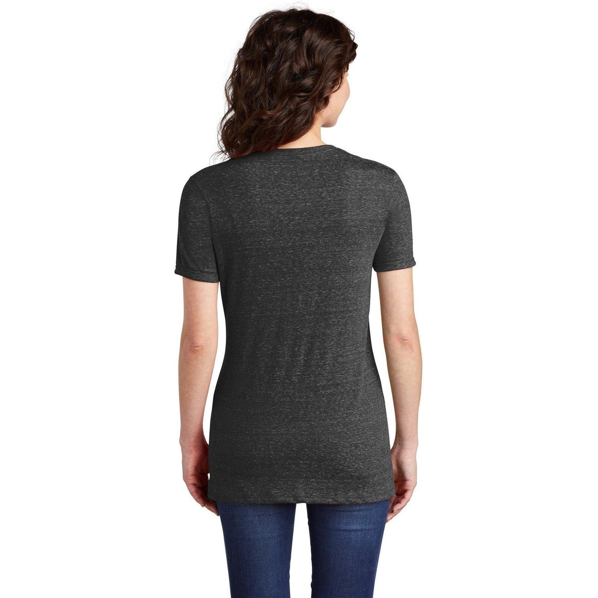 no-logo Jerzees Ladies Snow Heather Jersey V-Neck T-Shirt-Regular-Jerzees-Thread Logic