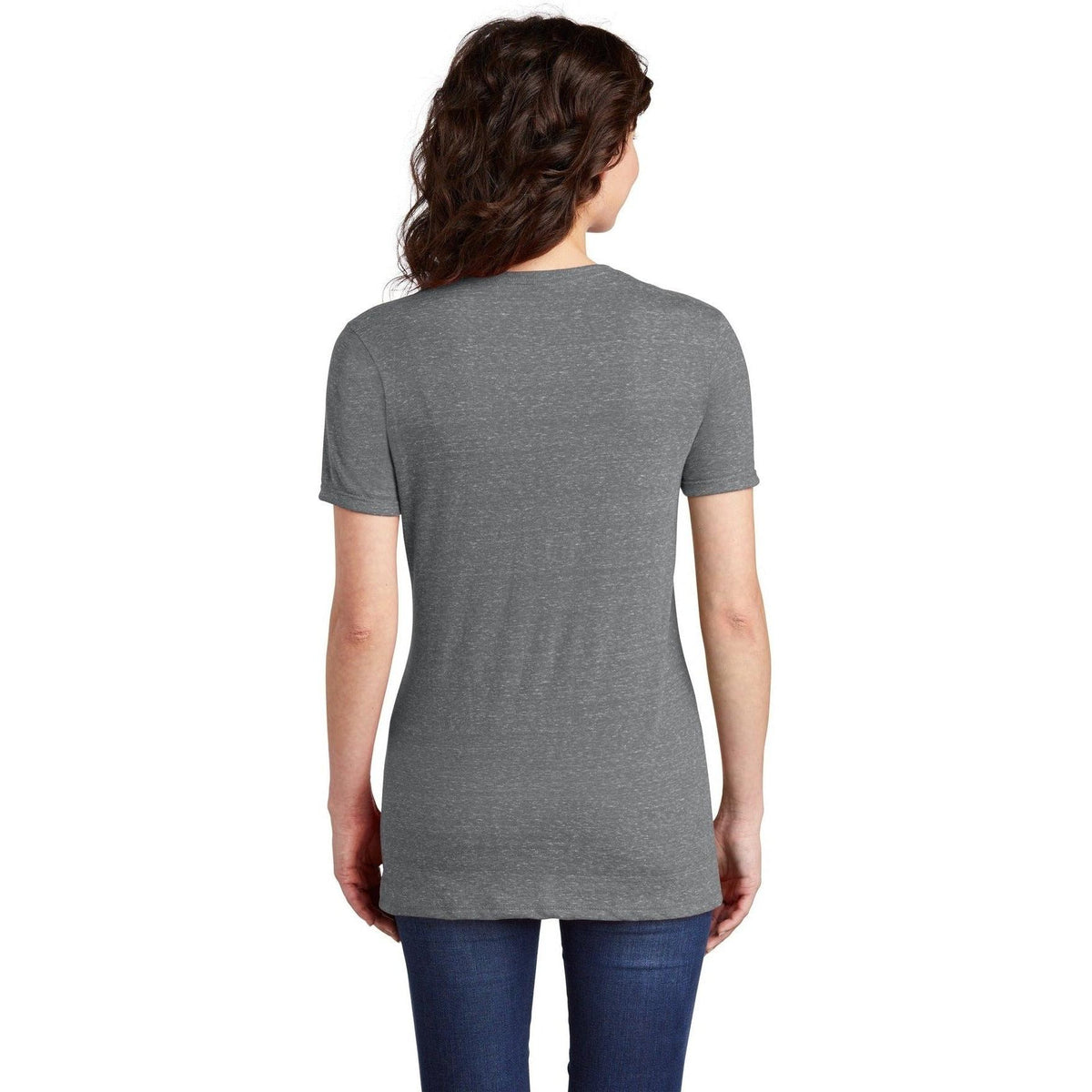 no-logo Jerzees Ladies Snow Heather Jersey V-Neck T-Shirt-Regular-Jerzees-Thread Logic