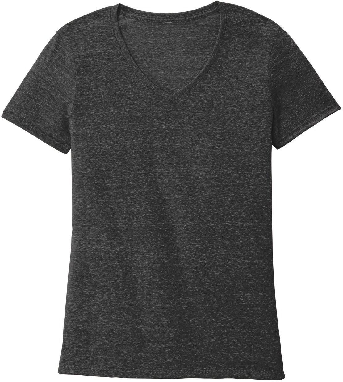 No-Logo CLOSEOUT - Jerzees Ladies Snow Heather Jersey V-Neck T-Shirt-Polos-Jerzees-Black Ink-S-Thread Logic