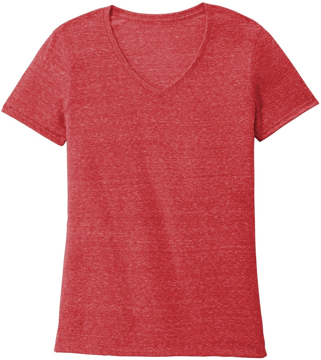 No-Logo CLOSEOUT - Jerzees Ladies Snow Heather Jersey V-Neck T-Shirt-Polos-Jerzees-Red-S-Thread Logic