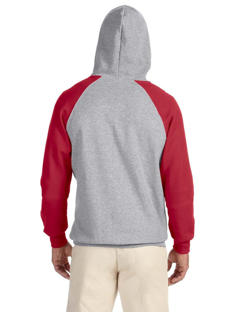 no-logo Jerzees NuBlend Colorblock Raglan Pullover Hood-Men's Layering-Jerzees-Thread Logic