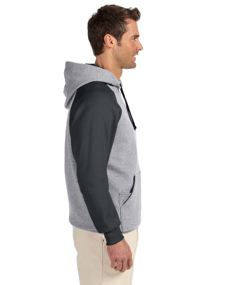 no-logo Jerzees NuBlend Colorblock Raglan Pullover Hood-Men's Layering-Jerzees-Thread Logic