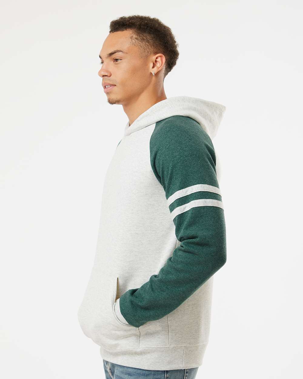 no-logo Jerzees Nublend® Varsity Colorblocked Raglan Hooded Sweatshirt-Fleece-JERZEES-Thread Logic