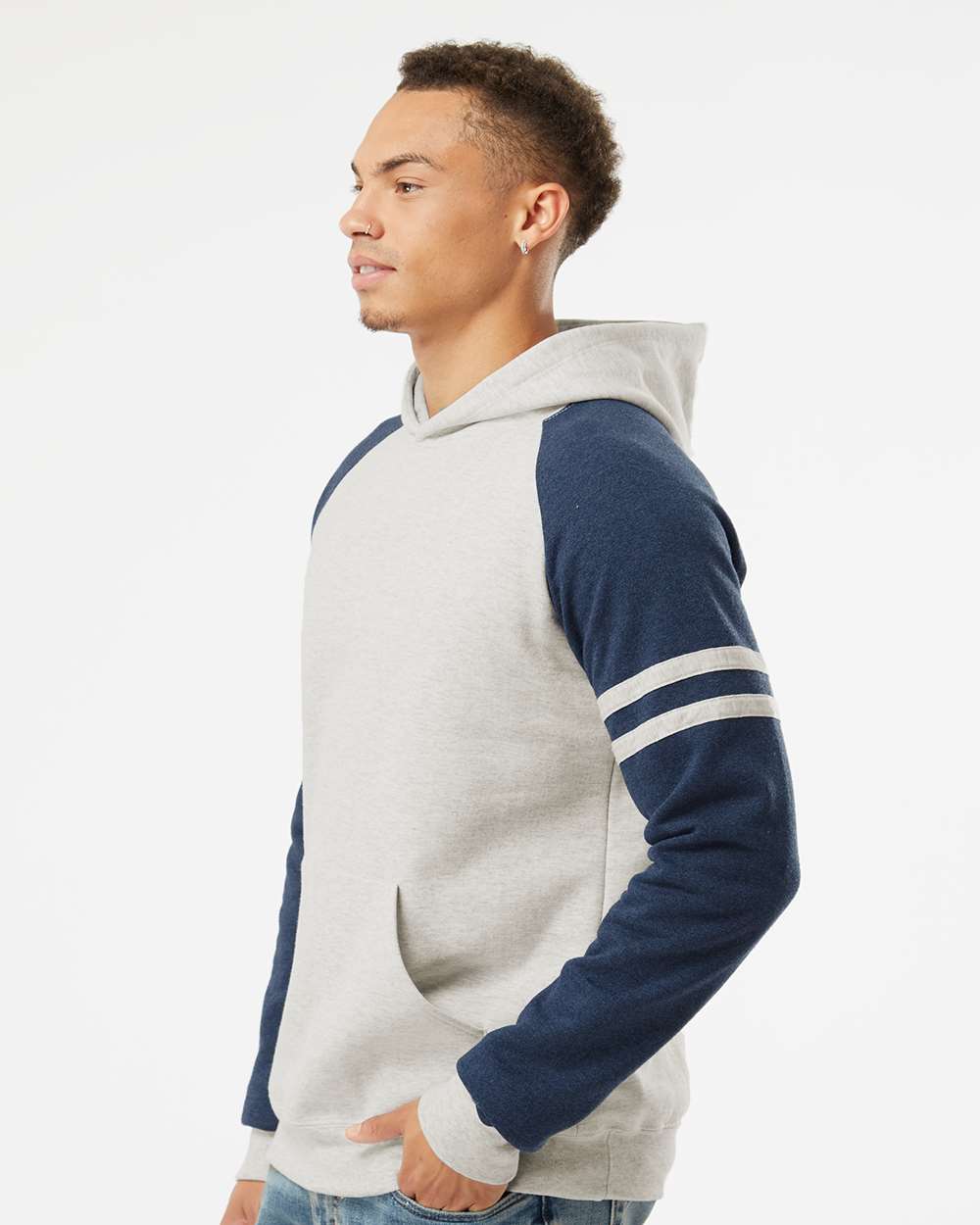 no-logo Jerzees Nublend® Varsity Colorblocked Raglan Hooded Sweatshirt-Fleece-JERZEES-Thread Logic