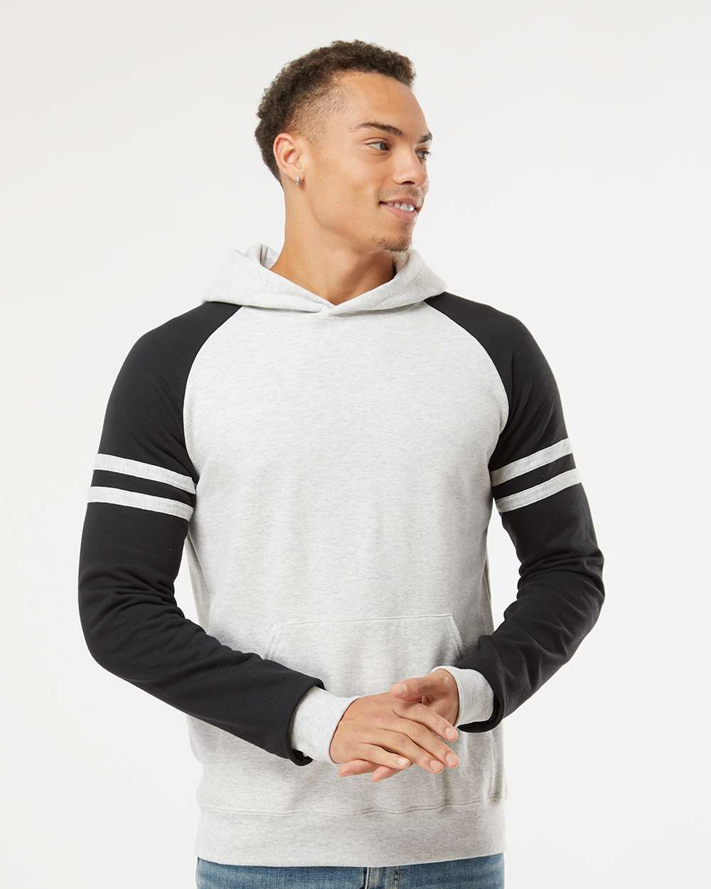 no-logo Jerzees Nublend® Varsity Colorblocked Raglan Hooded Sweatshirt-Fleece-JERZEES-Thread Logic