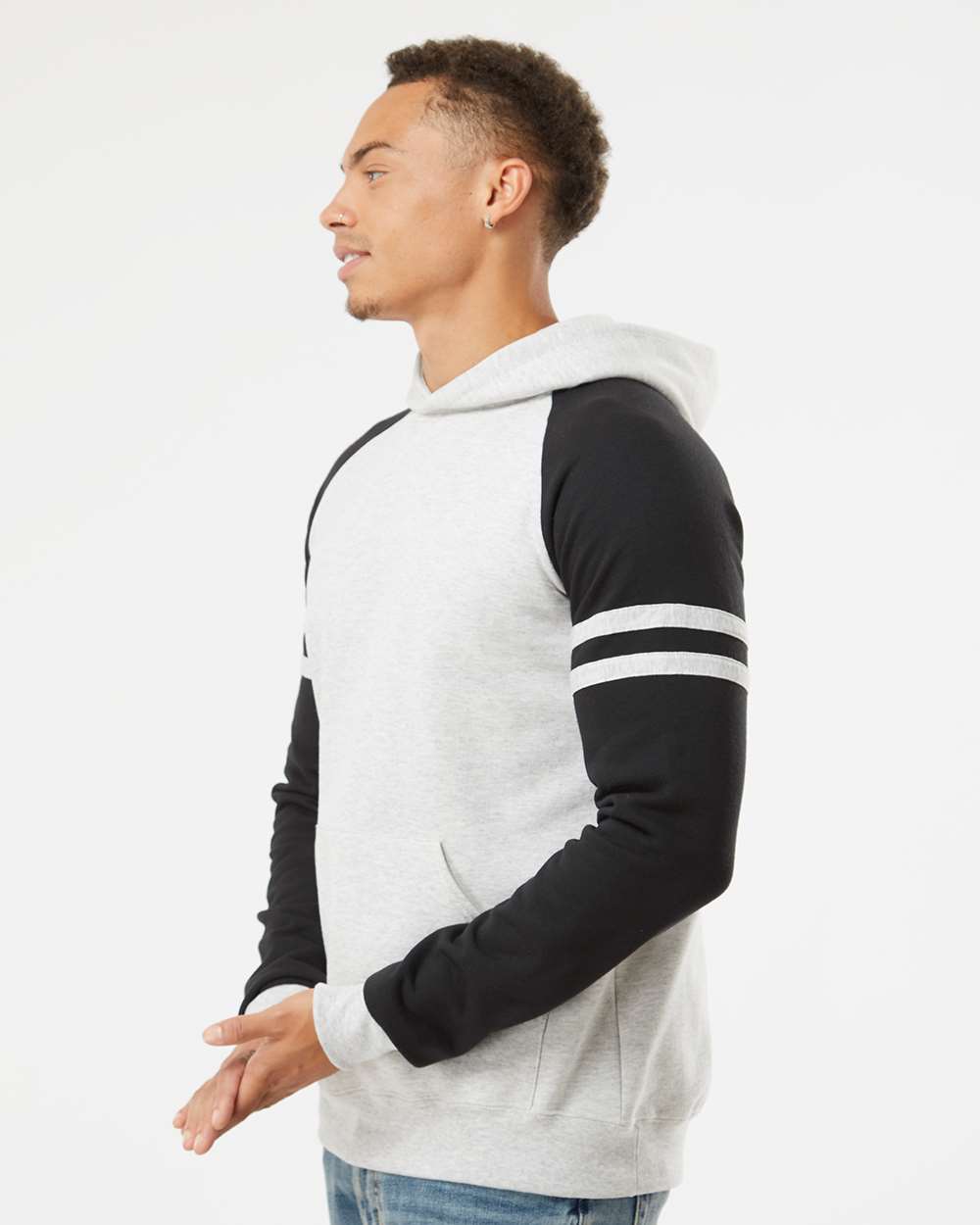 no-logo Jerzees Nublend® Varsity Colorblocked Raglan Hooded Sweatshirt-Fleece-JERZEES-Thread Logic