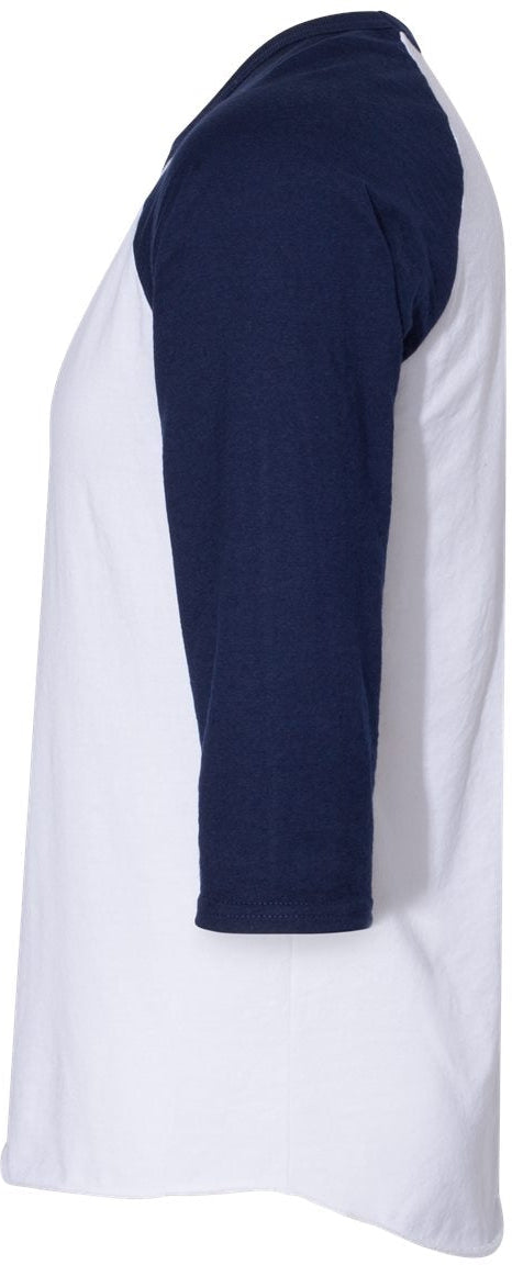 no-logo Jerzees Premium Blend Ringspun Three-Quarter Sleeve Raglan Baseball T-Shirt-T-Shirts-JERZEES-Thread Logic