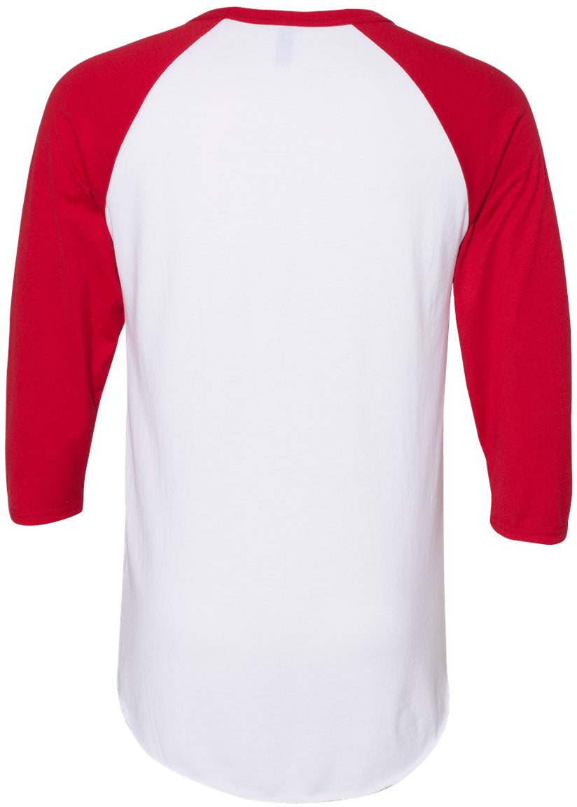 no-logo Jerzees Premium Blend Ringspun Three-Quarter Sleeve Raglan Baseball T-Shirt-T-Shirts-JERZEES-Thread Logic