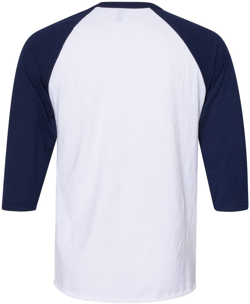 no-logo Jerzees Premium Blend Ringspun Three-Quarter Sleeve Raglan Baseball T-Shirt-T-Shirts-JERZEES-Thread Logic