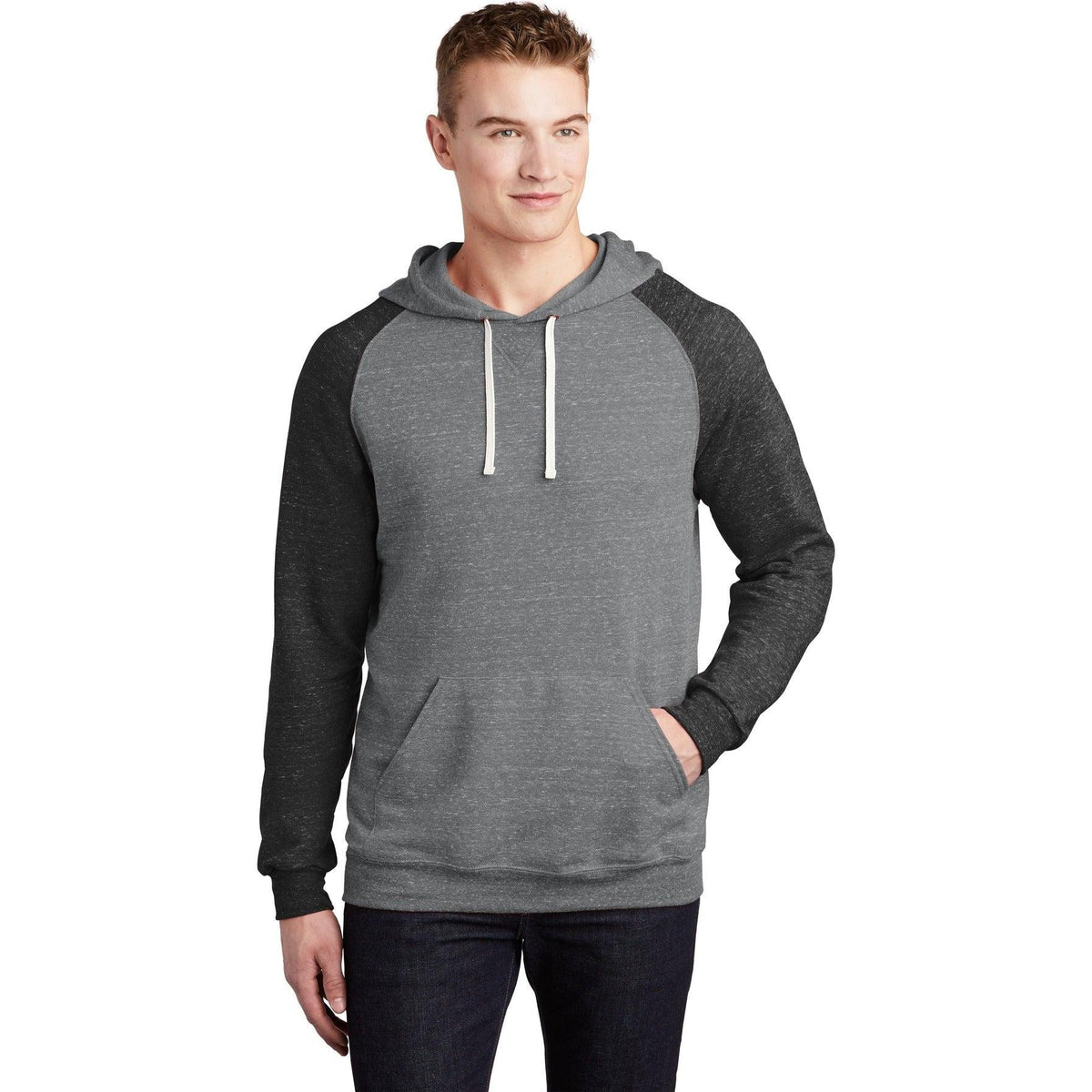 no-logo Jerzees Snow Heather French Terry Raglan Hoodie-Regular-Jerzees-Thread Logic