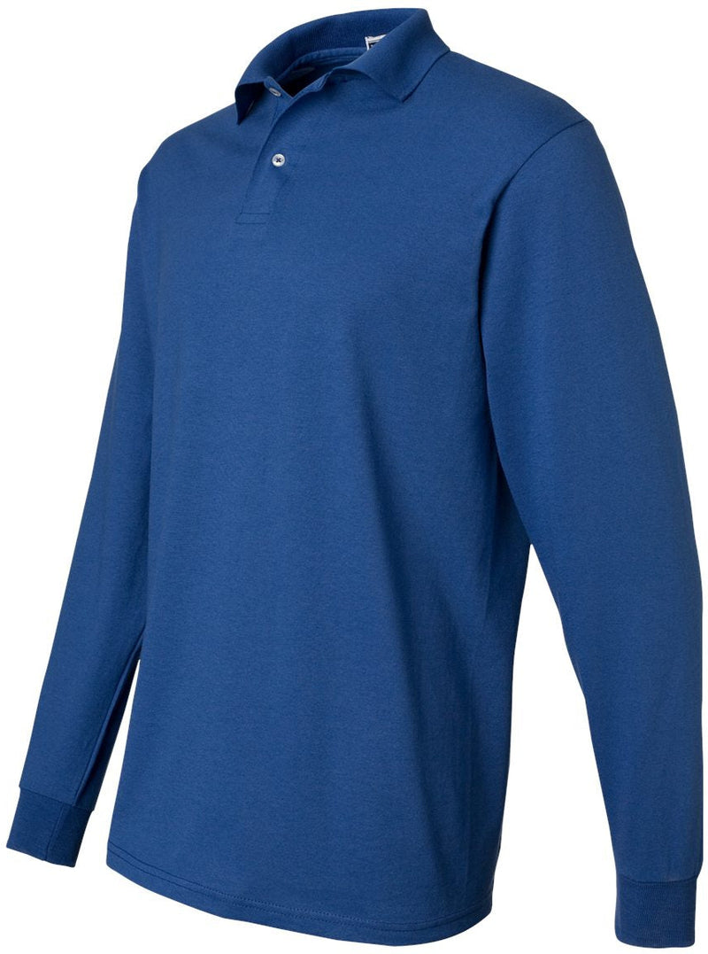 no-logo Jerzees SpotShield™ 50/50 Long Sleeve Polo-Sport Shirts-JERZEES-Thread Logic