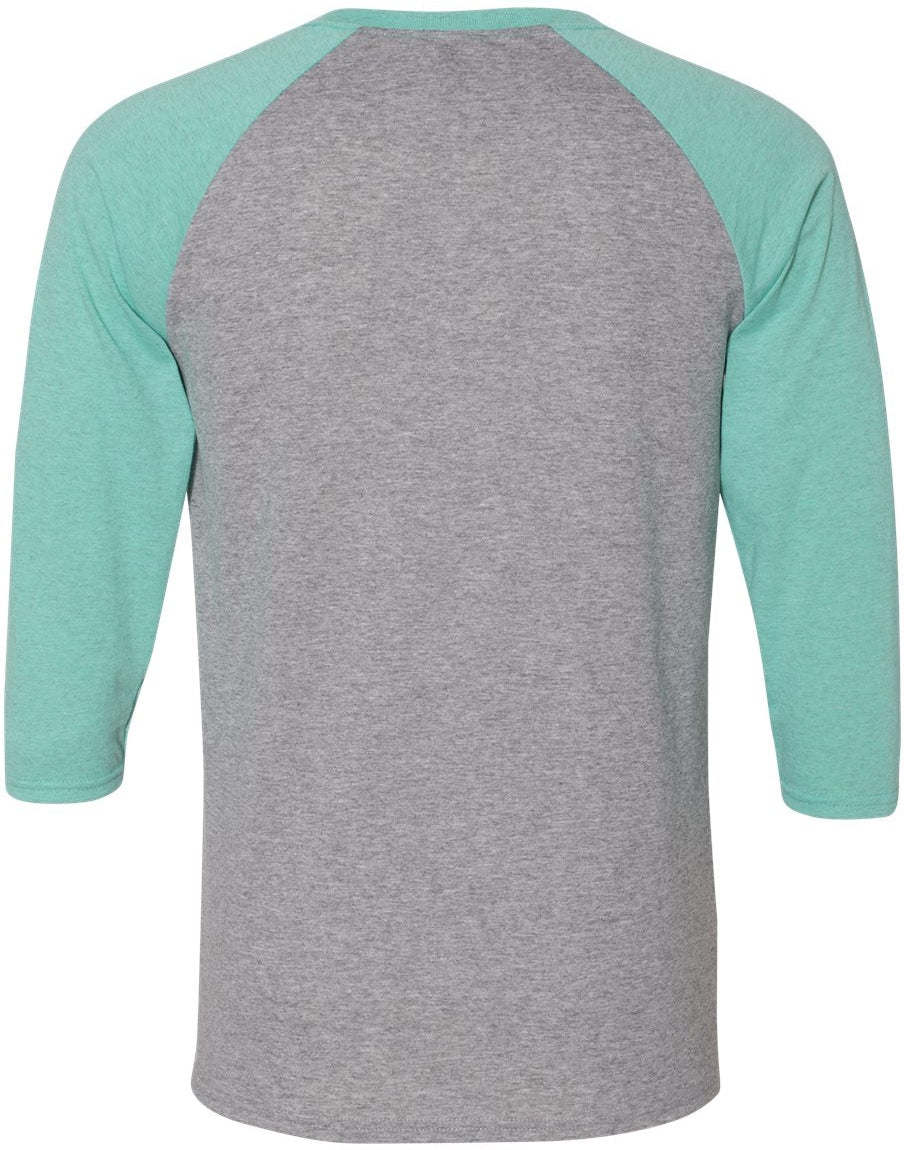 no-logo Jerzees Triblend Three-Quarter Raglan Baseball T-Shirt-T-Shirts-JERZEES-Thread Logic