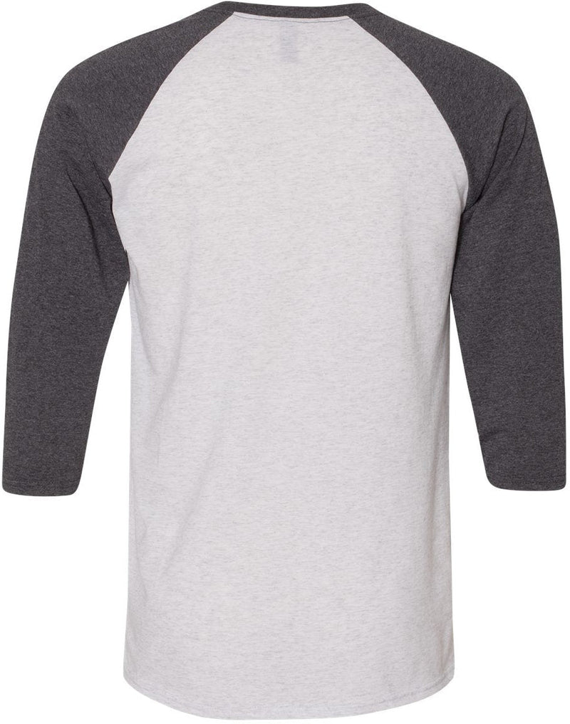 no-logo Jerzees Triblend Three-Quarter Raglan Baseball T-Shirt-T-Shirts-JERZEES-Thread Logic