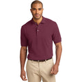 no-logo CLOSEOUT - Port Authority Heavyweight Cotton Pique Polo-Port Authority-Burgundy-S-Thread Logic