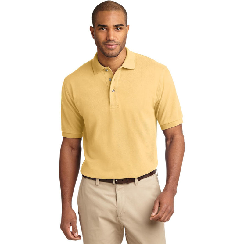 no-logo CLOSEOUT - Port Authority Heavyweight Cotton Pique Polo-Port Authority-Yellow-XS-Thread Logic