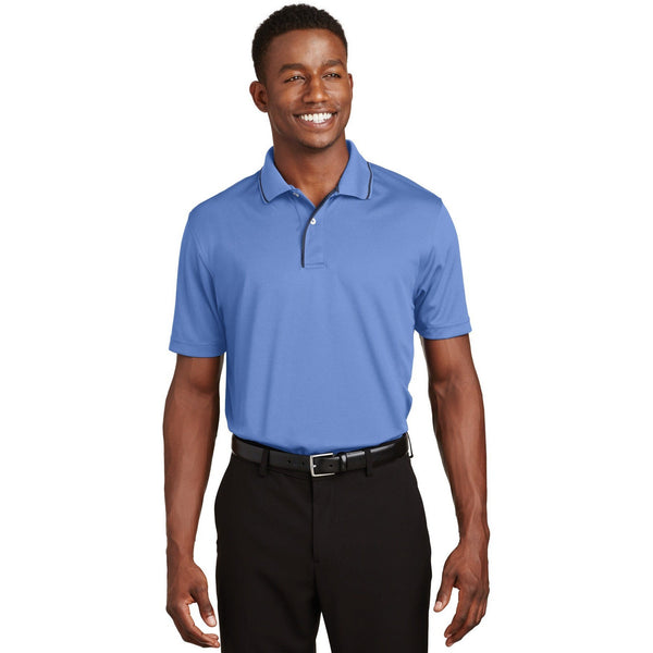 no-logo CLOSEOUT - Sport-Tek Dri-Mesh Polo with Tipped Collar and Piping-Sport-Tek-Blueberry/Navy-XS-Thread Logic