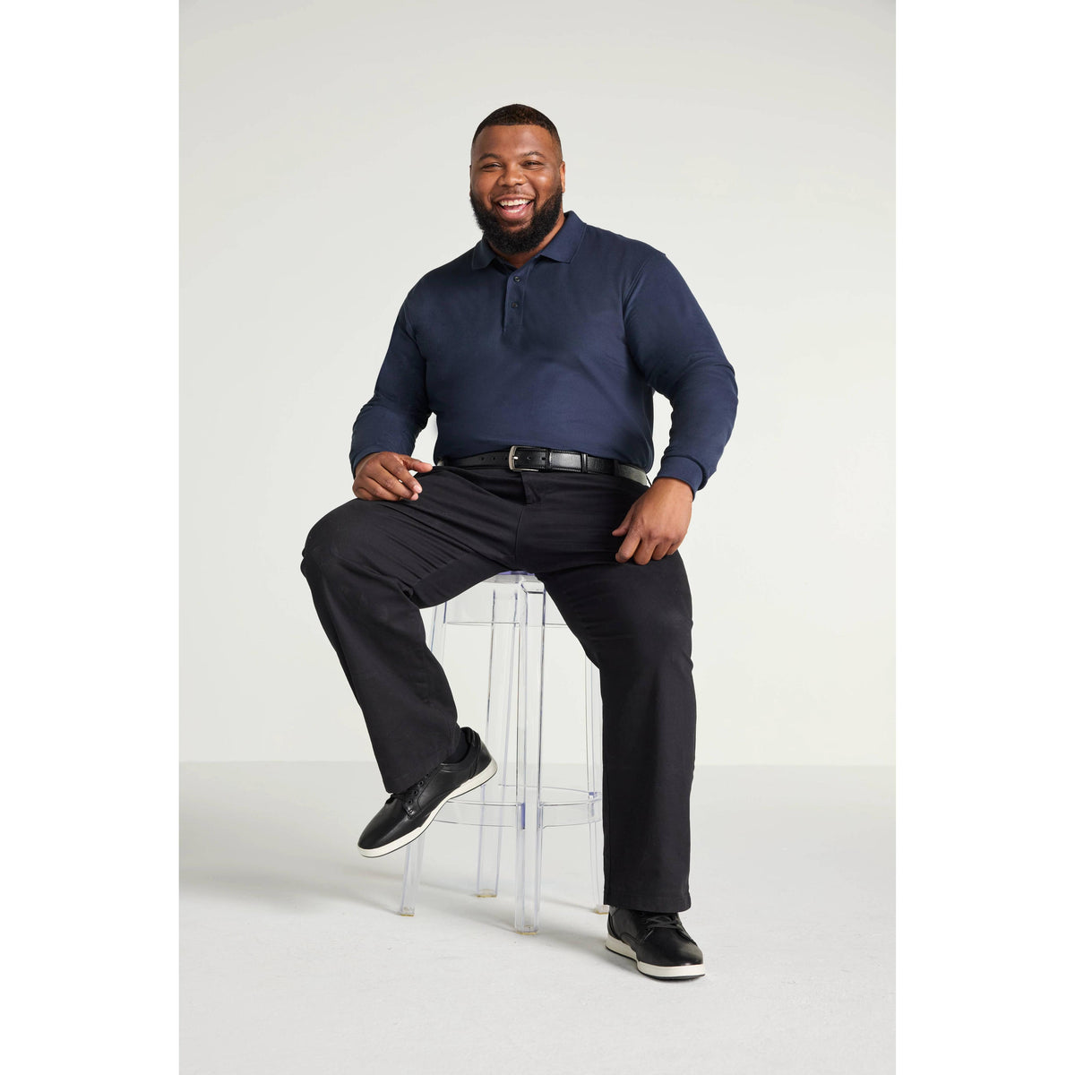 no-logo Port Authority Silk Touch Long Sleeve Polo-Polos-Port Authority-Thread Logic