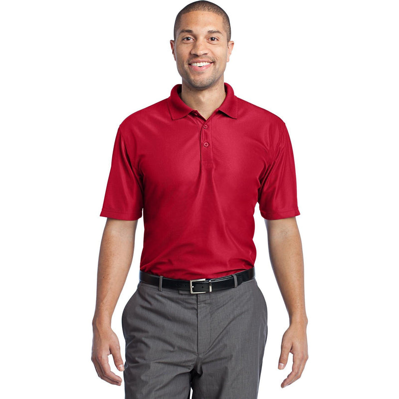 no-logo CLOSEOUT - Port Authority Performance Vertical Pique Polo-Port Authority-Classic Red-L-Thread Logic