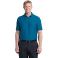 no-logo CLOSEOUT - Port Authority Horizontal Texture Polo-Port Authority-Peacock Blue-XS-Thread Logic