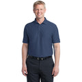 no-logo CLOSEOUT - Port Authority Horizontal Texture Polo-Port Authority-Regatta Blue-XS-Thread Logic