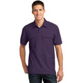 no-logo CLOSEOUT - Port Authority Oxford Pique Double Pocket Polo-Port Authority-Purple/Dress Blue Navy-XS-Thread Logic