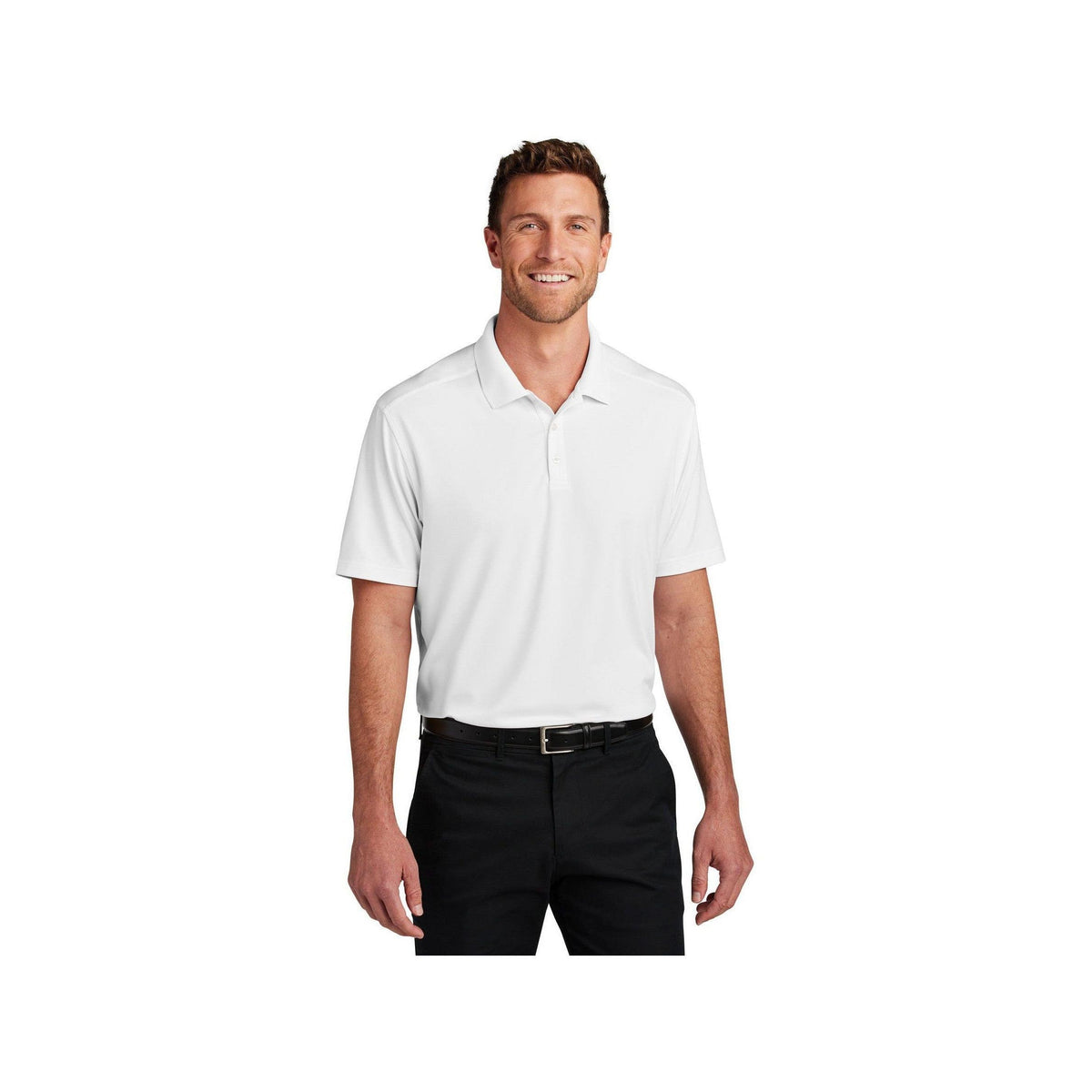 no-logo Port Authority City Stretch Flat Knit Polo-Port Authority-Thread Logic