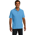 no-logo CLOSEOUT - Port & Company Ring Spun Pique Polo-Port & Company-Aquatic Blue-2XL-Thread Logic