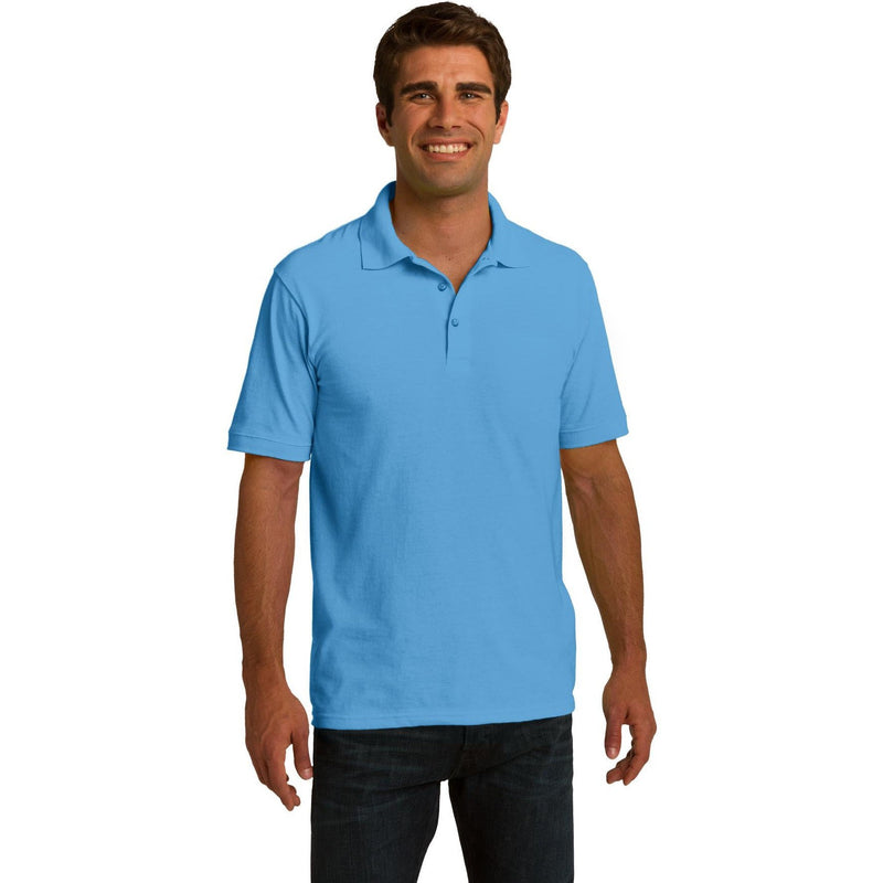 no-logo CLOSEOUT - Port & Company Ring Spun Pique Polo-Port & Company-Aquatic Blue-2XL-Thread Logic