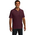 no-logo CLOSEOUT - Port & Company Ring Spun Pique Polo-Port & Company-Athletic Maroon-S-Thread Logic