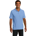 no-logo CLOSEOUT - Port & Company Ring Spun Pique Polo-Port & Company-Light Blue-4XL-Thread Logic