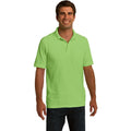 no-logo CLOSEOUT - Port & Company Ring Spun Pique Polo-Port & Company-Lime-S-Thread Logic