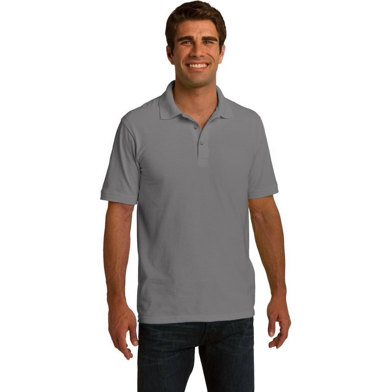 no-logo CLOSEOUT - Port & Company Ring Spun Pique Polo-Port & Company-Medium Grey-S-Thread Logic