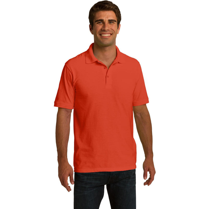 no-logo CLOSEOUT - Port & Company Ring Spun Pique Polo-Port & Company-Orange-M-Thread Logic