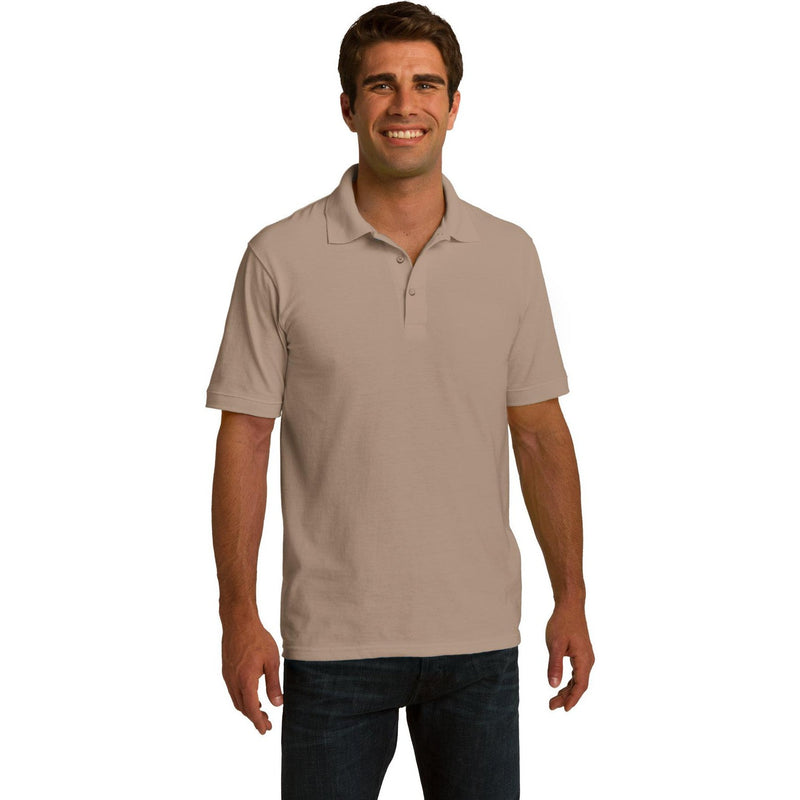 no-logo CLOSEOUT - Port & Company Ring Spun Pique Polo-Port & Company-Sand-S-Thread Logic