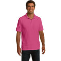 no-logo CLOSEOUT - Port & Company Ring Spun Pique Polo-Port & Company-Sangria-S-Thread Logic