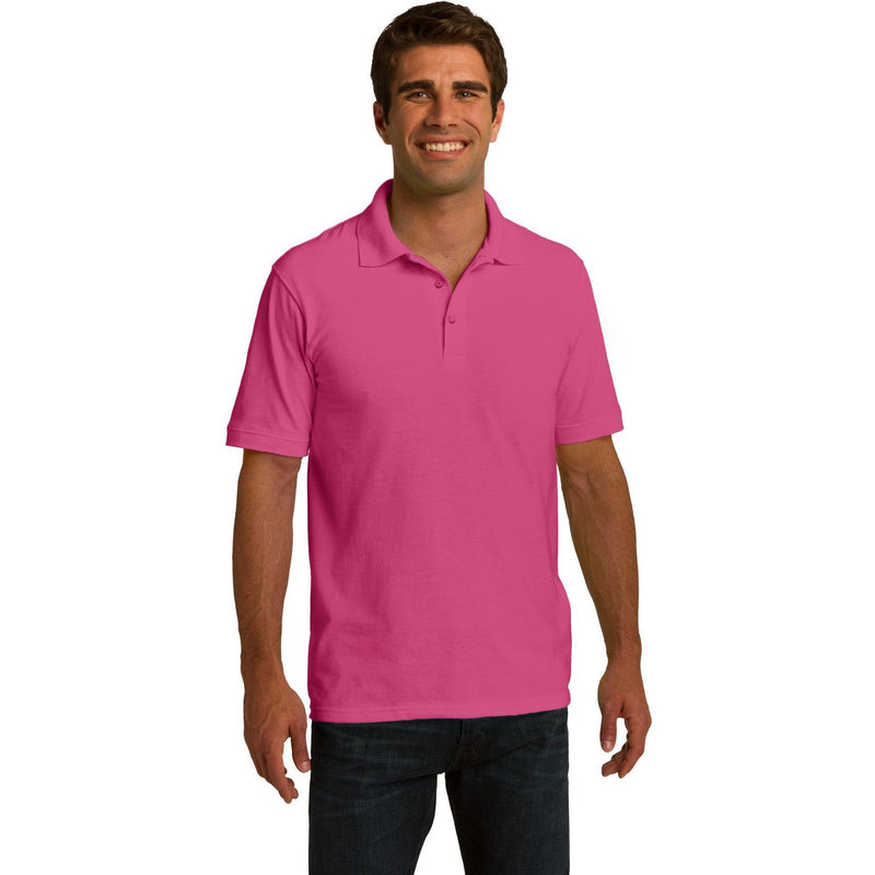 no-logo CLOSEOUT - Port & Company Ring Spun Pique Polo-Port & Company-Sangria-S-Thread Logic