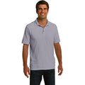 no-logo CLOSEOUT - Port & Company Ring Spun Pique Polo-Port & Company-Silver-L-Thread Logic