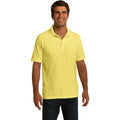 no-logo CLOSEOUT - Port & Company Ring Spun Pique Polo-Port & Company-Yellow-L-Thread Logic