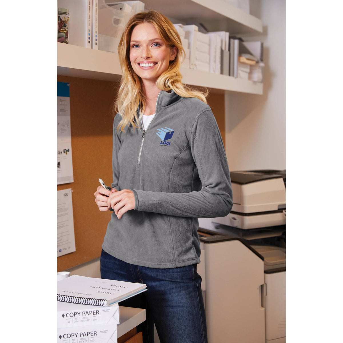 no-logo Port Authority Women's Microfleece 1/2 Zip Pullover-Quarter Zips-Port Authority-Thread Logic