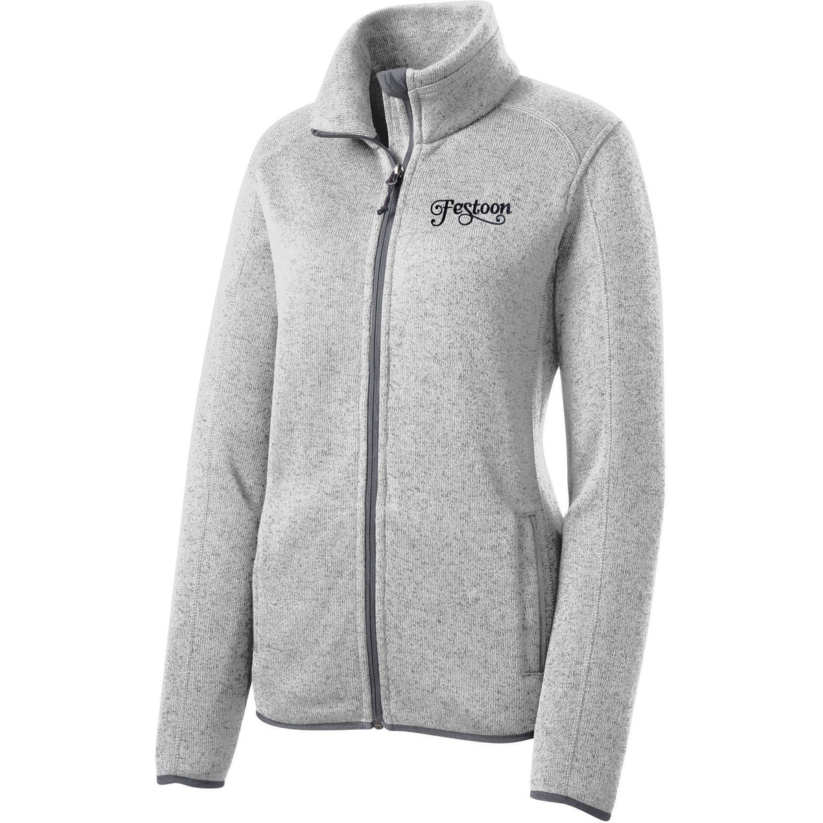 no-logo Port Authority Women's Sweater Fleece Jacket-Regular-Port Authority-Thread Logic