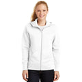 no-logo CLOSEOUT - Sport-Tek Ladies Full-Zip Hooded Fleece Jacket-Sport-Tek-White-3XL-Thread Logic