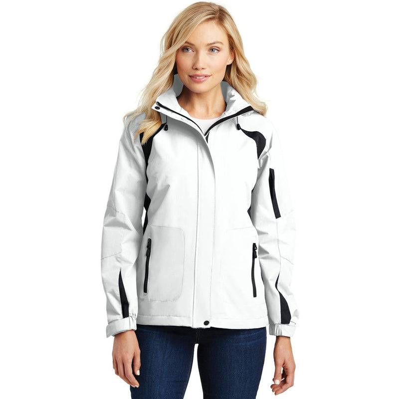 no-logo CLOSEOUT - Port Authority Ladies All-Season II Jacket-Port Authority-White/Black-S-Thread Logic